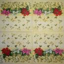 085 Christmas Flowers - 3-ply (cream/Edge grün) - Ihr